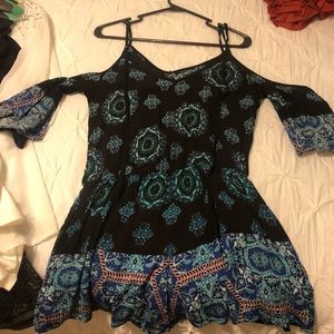 Black and blue romper